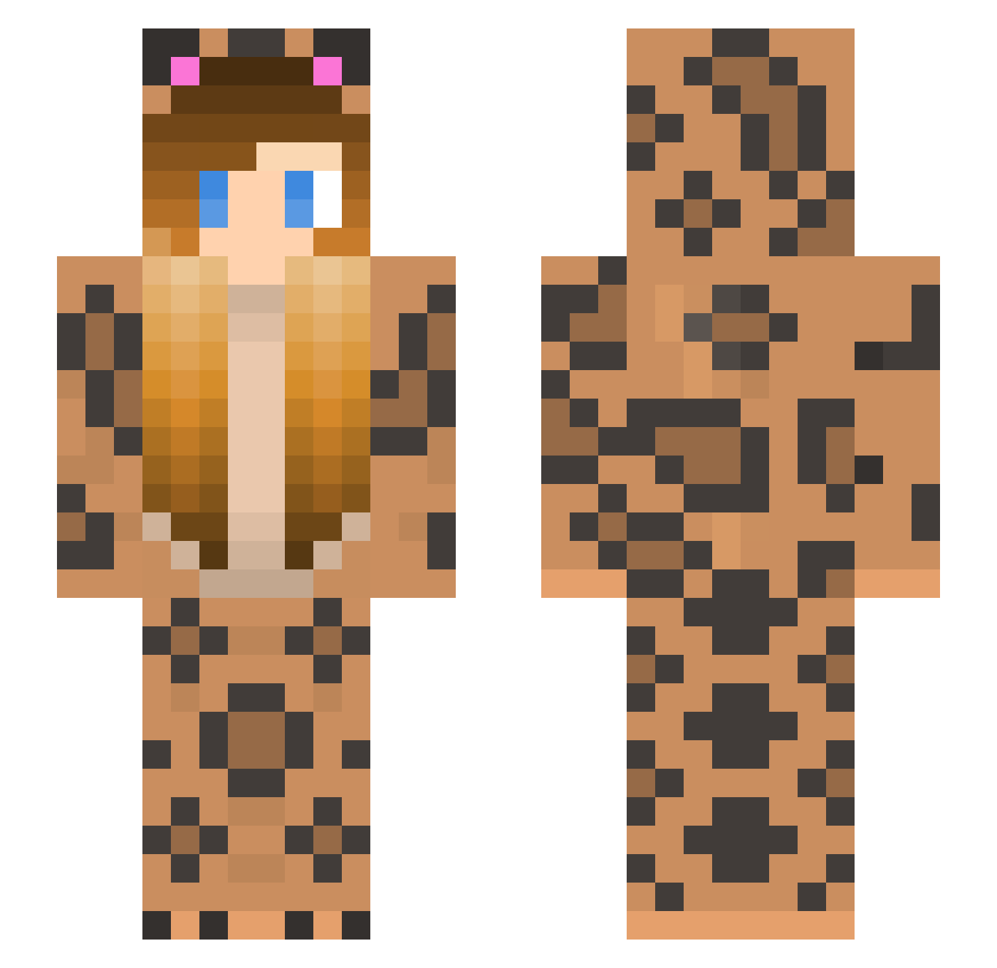 Vanillamint77 Minecraft skin, front and back view