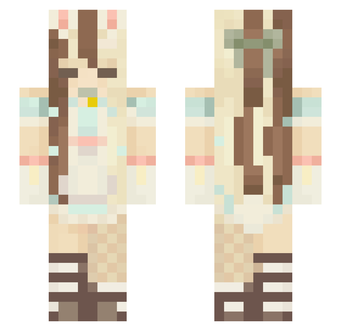 pixiist4r Minecraft skin, front and back view