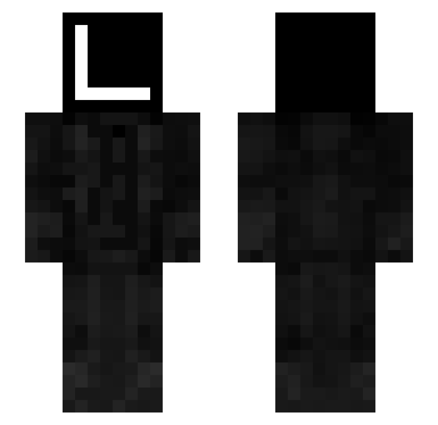 Impof Minecraft skin, front and back view