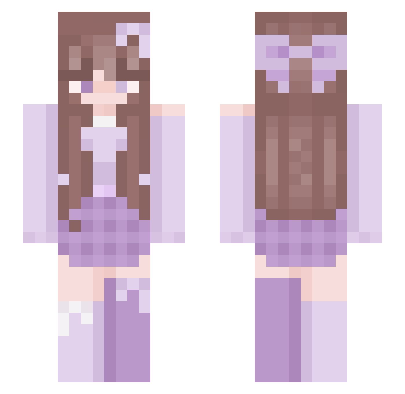 MrsSparklesss Minecraft skin, front and back view