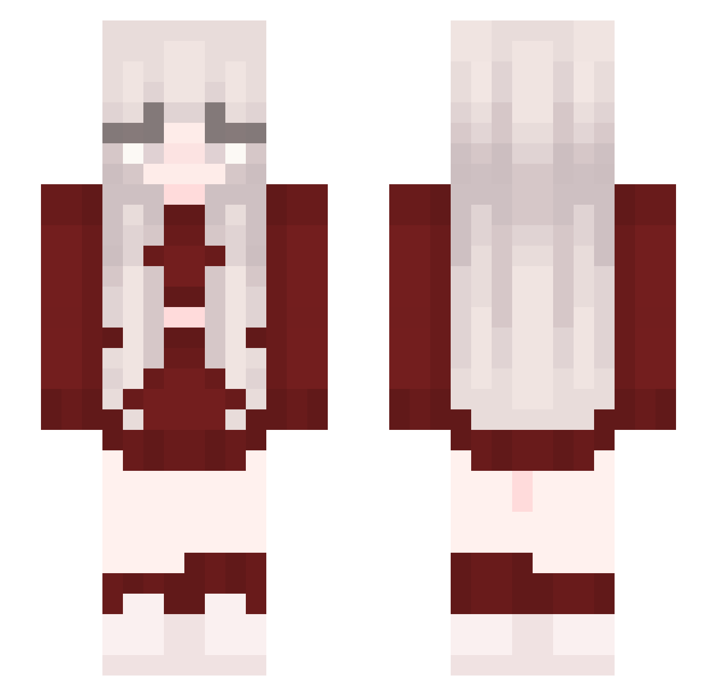 qqlka Minecraft skin, front and back view
