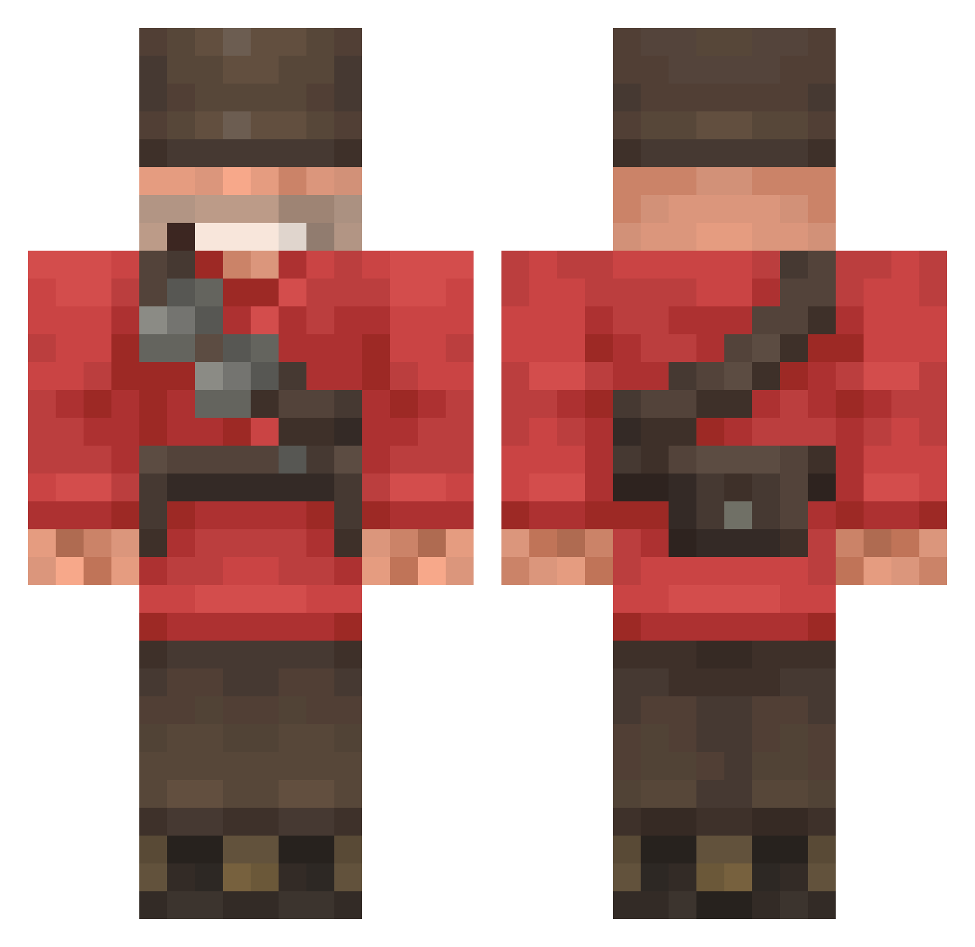 psyw Minecraft skin, front and back view