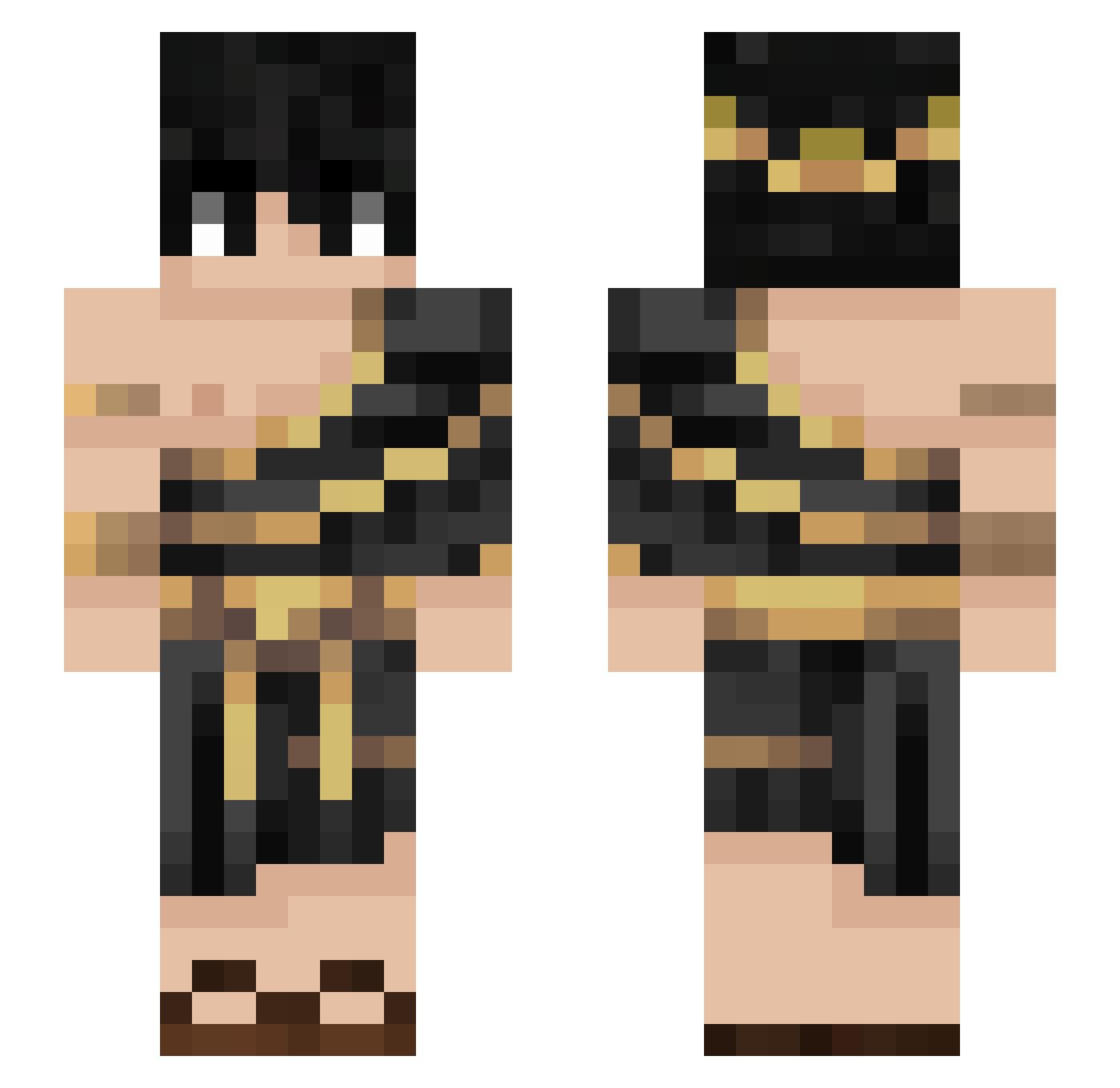 Wesdley Minecraft skin, front and back view