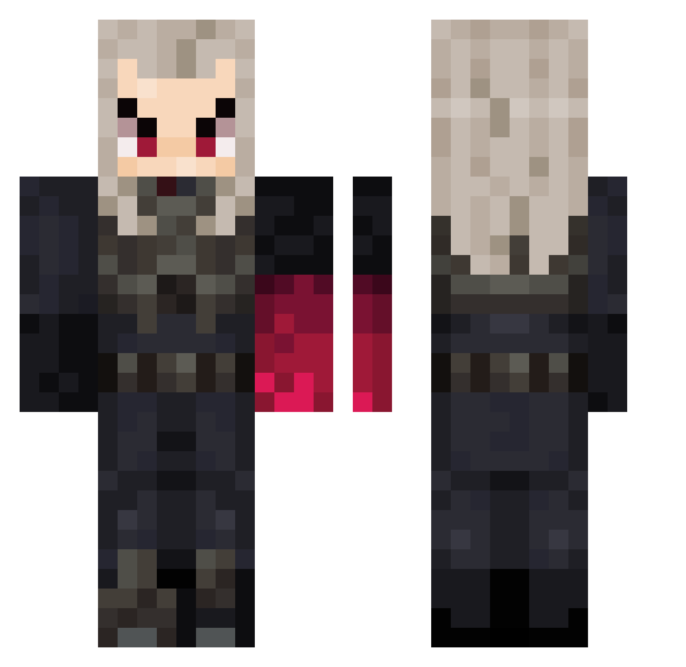 ElMainSwain Minecraft skin, front and back view