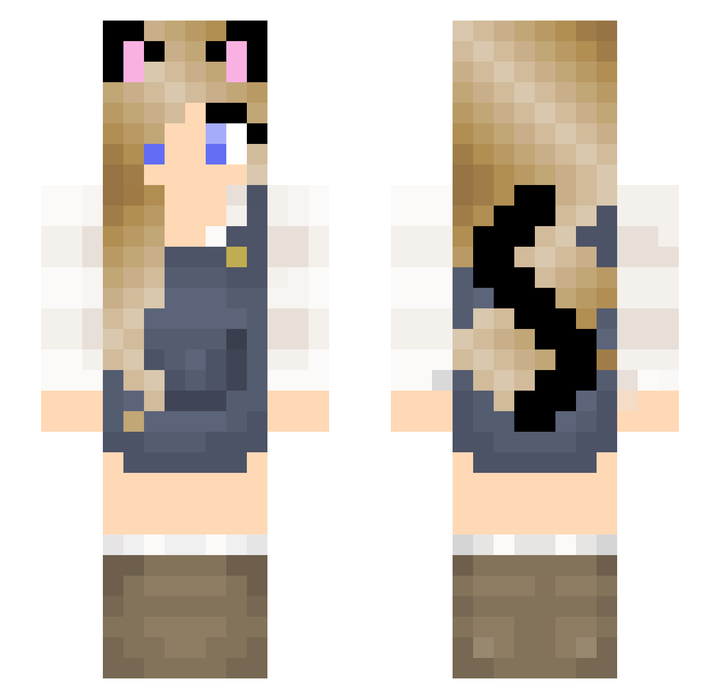F4ul Minecraft skin, front and back view