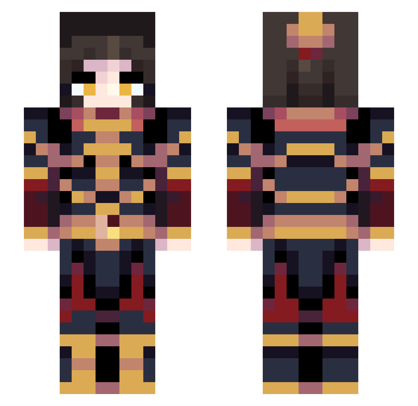 BDawg66 Minecraft skin, front and back view