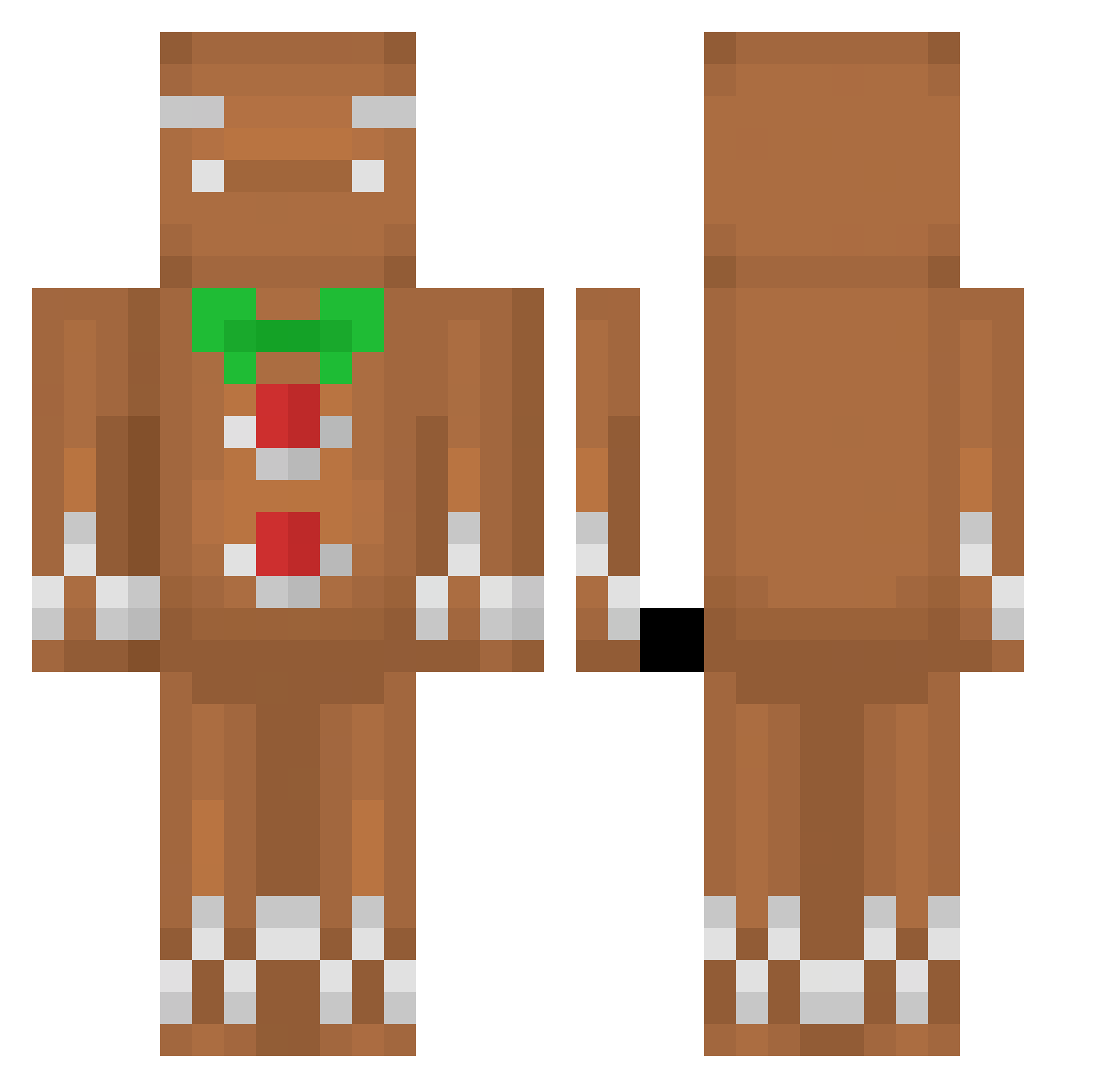 deisolation Minecraft skin, front and back view