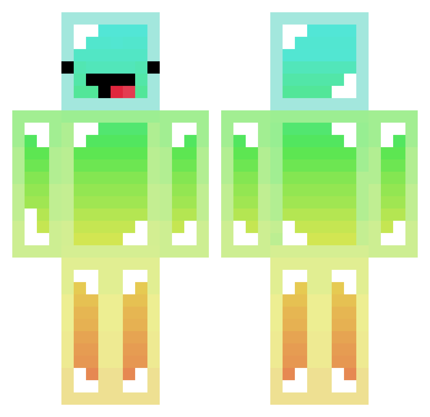 yuu520 Minecraft skin, front and back view