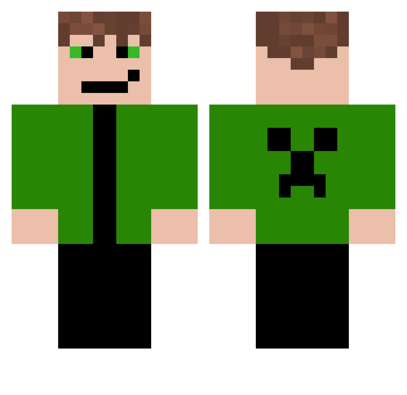 Jeboni Minecraft skin, front and back view