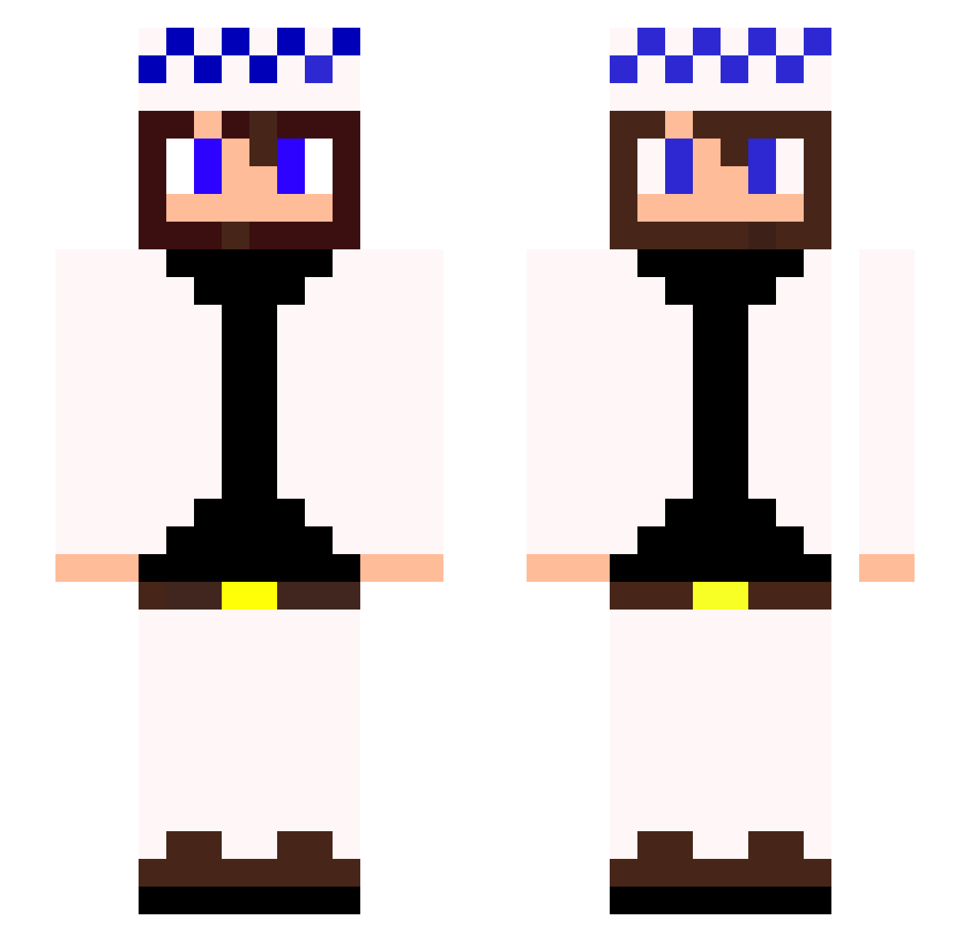PhillyOnline Minecraft skin, front and back view