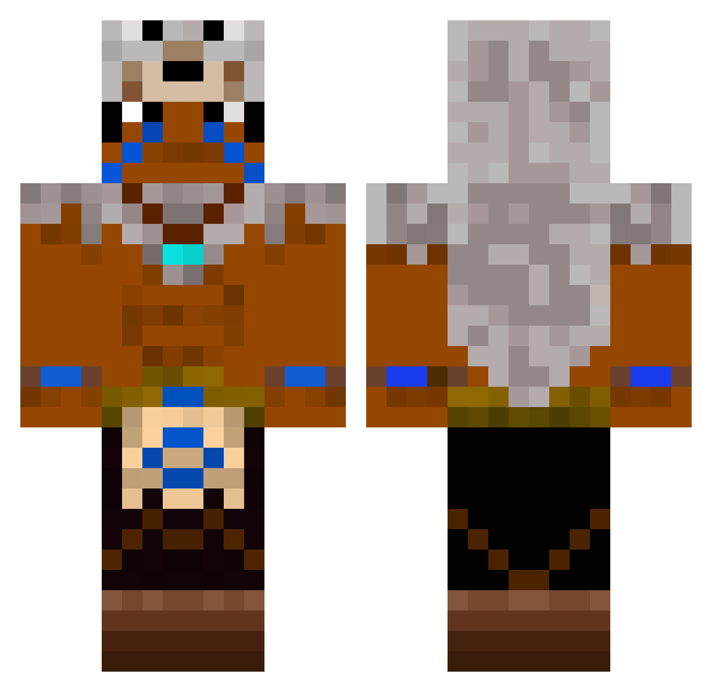 JustLxcky_ Minecraft skin, front and back view