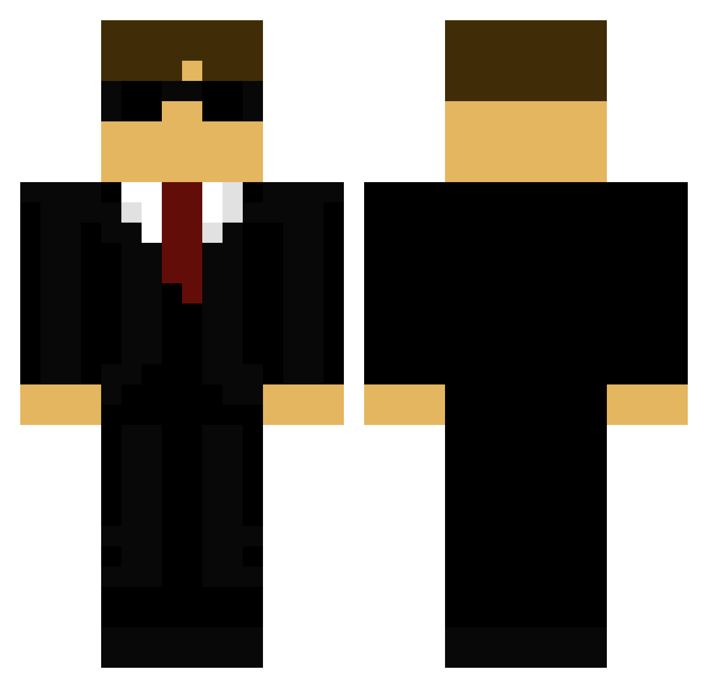 DKTB00ne Minecraft skin, front and back view