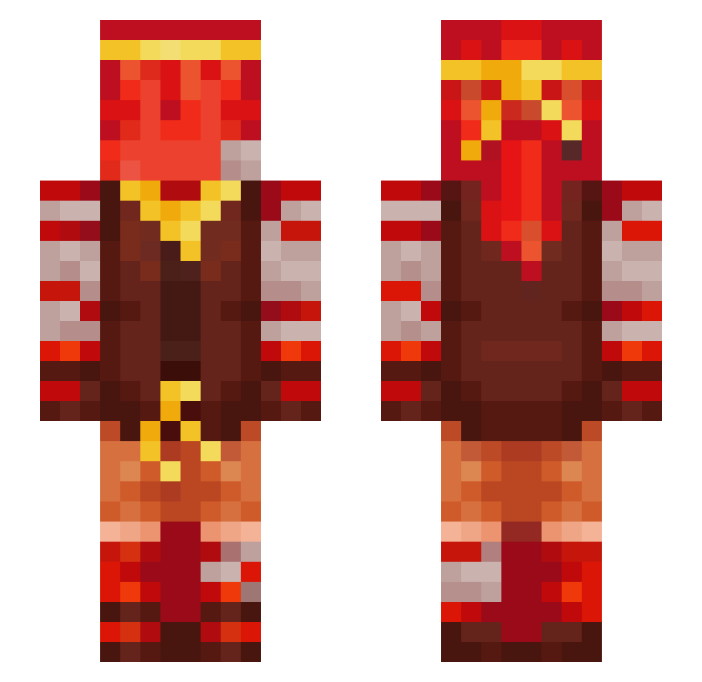SEVENTYP Minecraft skin, front and back view