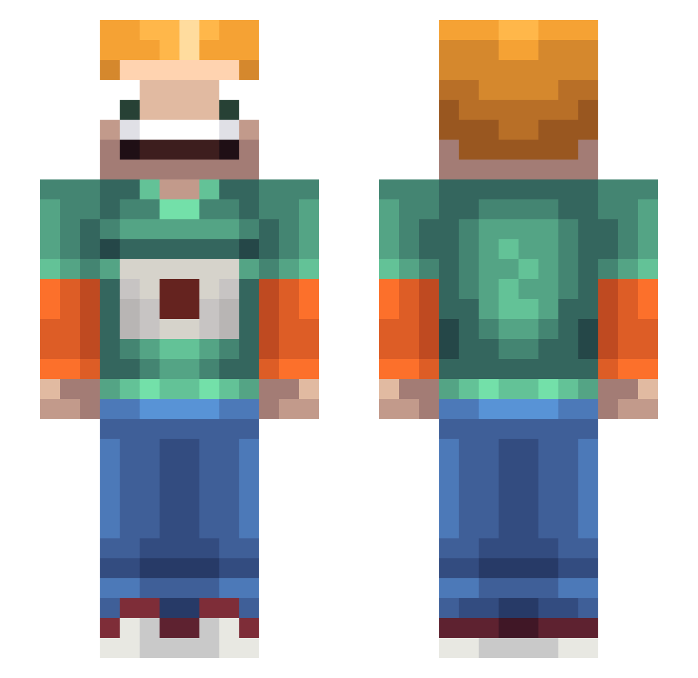Achama_Pitamori Minecraft skin, front and back view