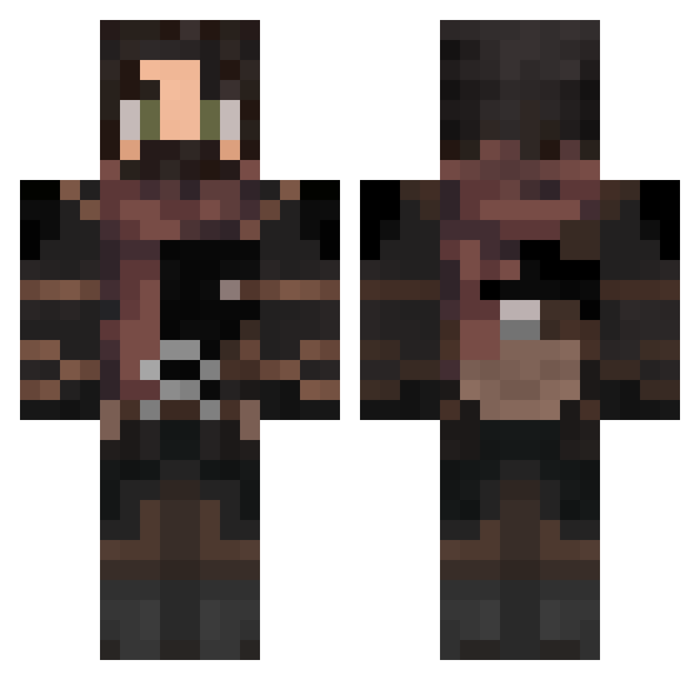 Raazeq Minecraft skin, front and back view