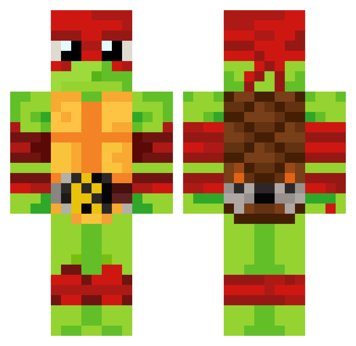 Elite_Raffa Minecraft skin, front and back view