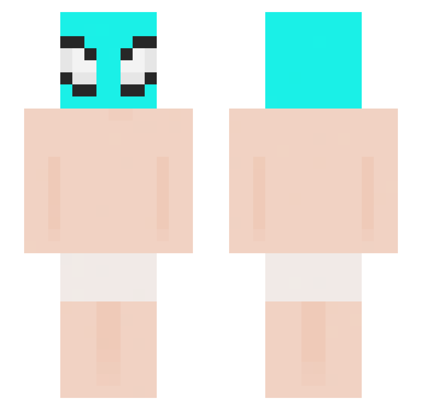 Conformation Minecraft skin, front and back view