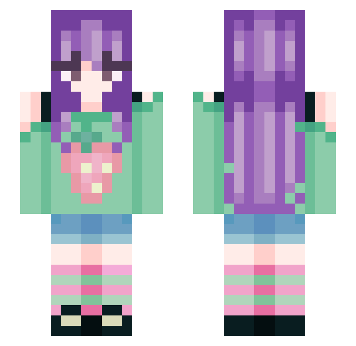FROZEN2170 Minecraft skin, front and back view