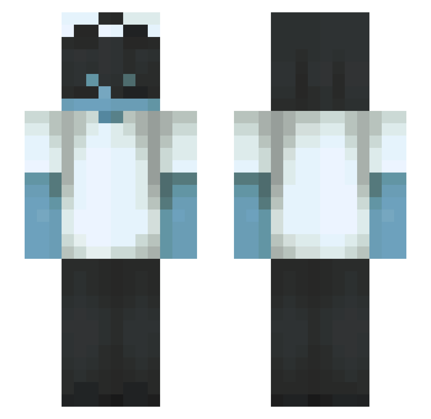 RavenOff_ Minecraft skin, front and back view