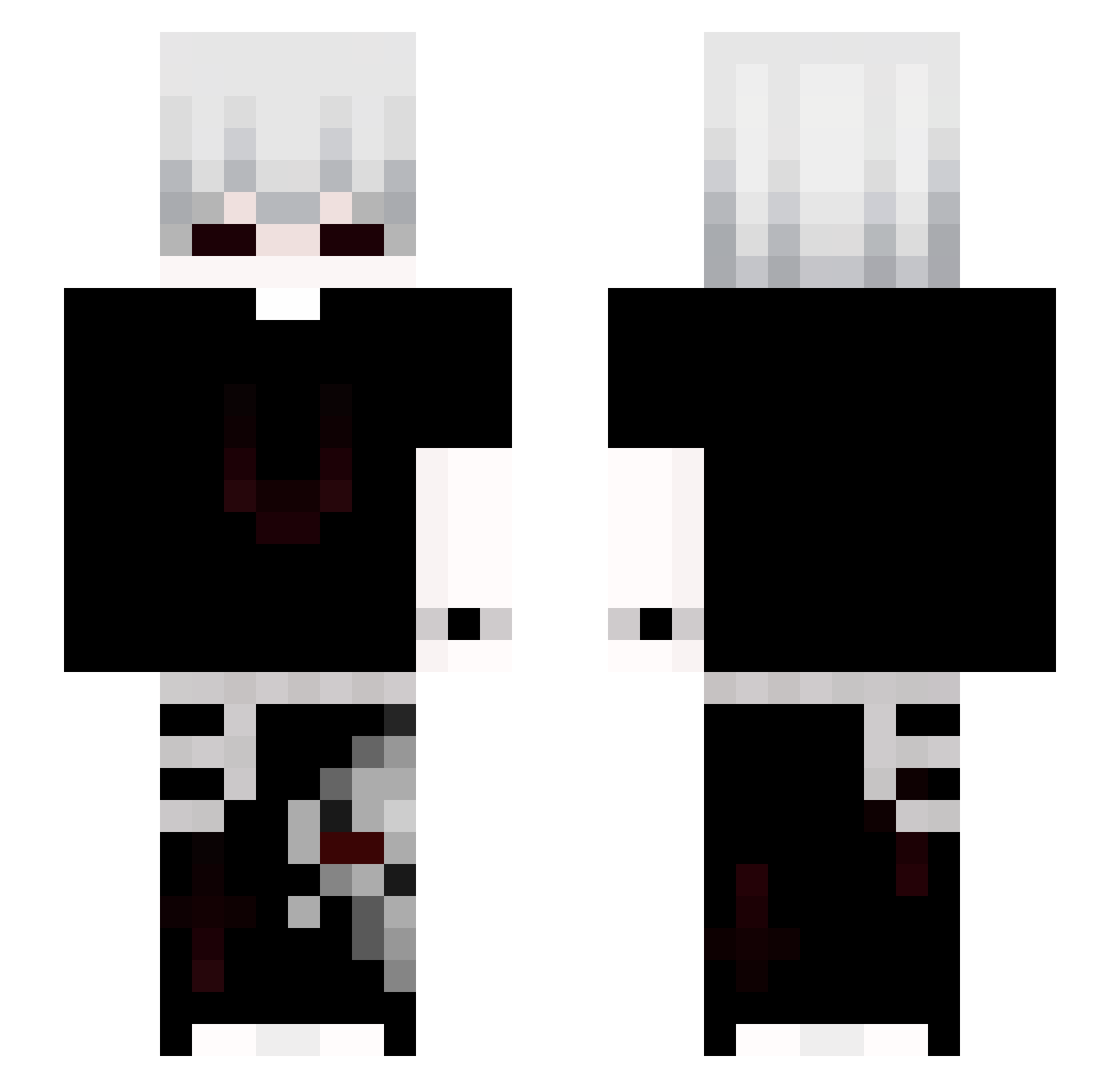 Trypeds Minecraft skin, front and back view