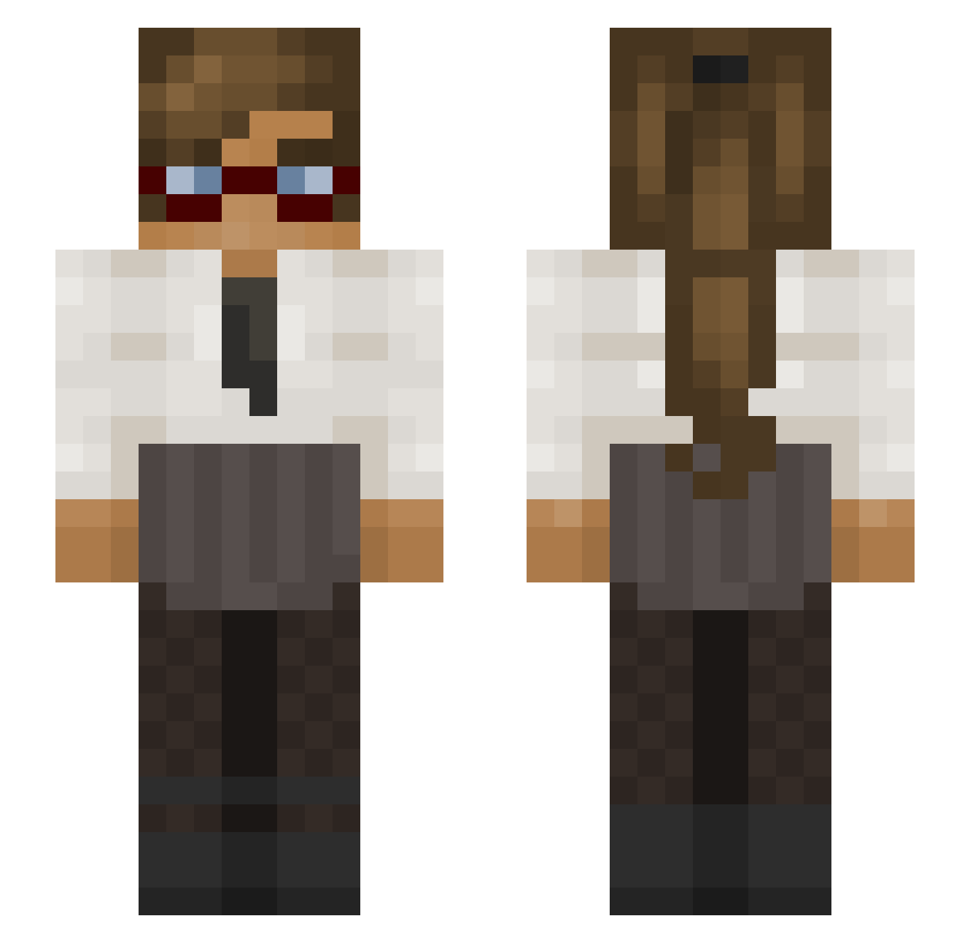 sh6n1ya Minecraft skin, front and back view