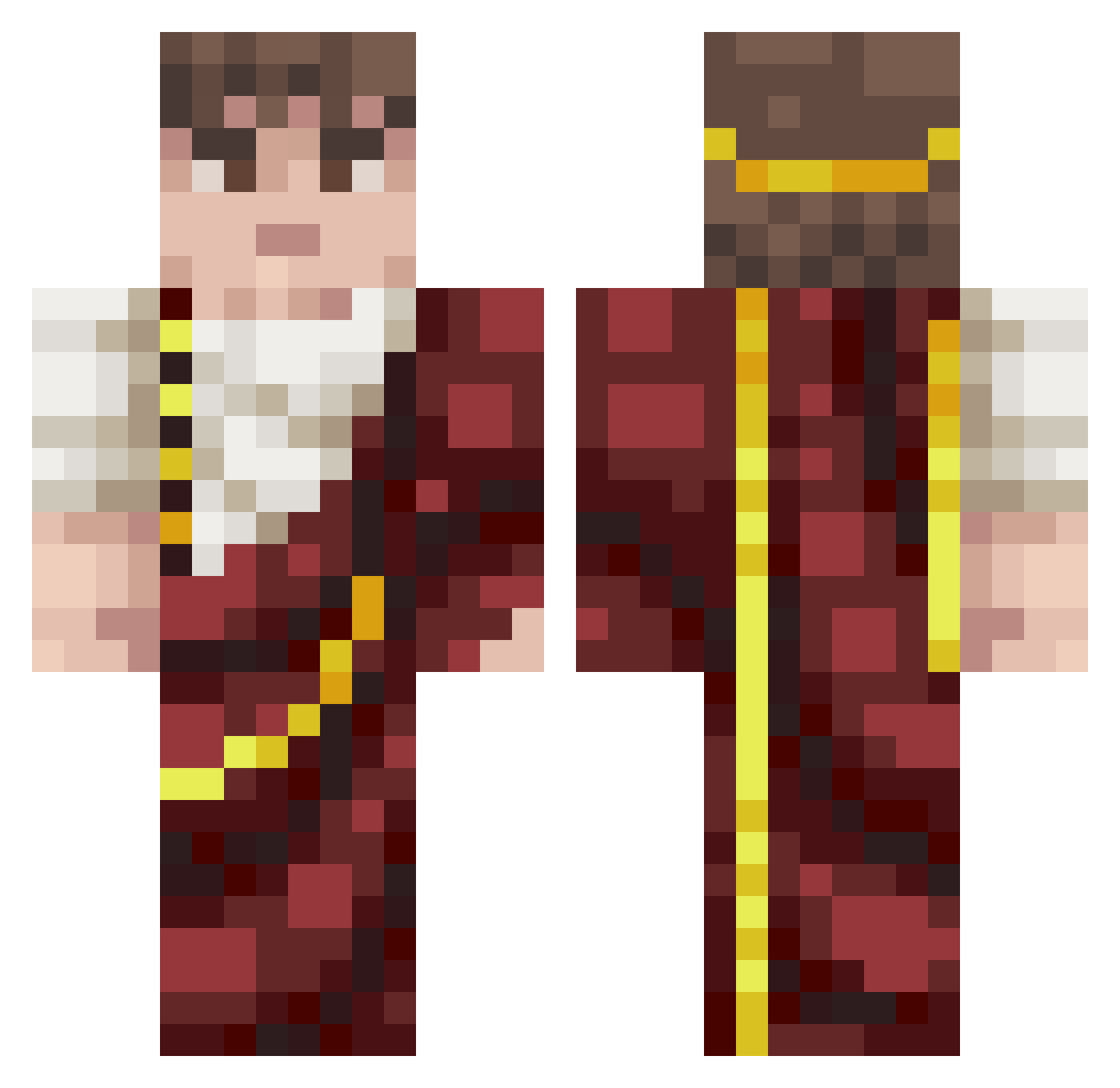 RyanG0slingDrive Minecraft skin, front and back view