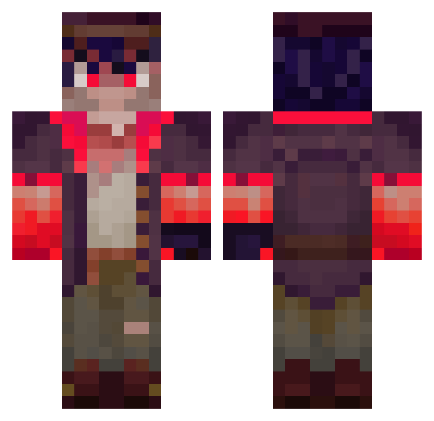 LoganFake Minecraft skin, front and back view
