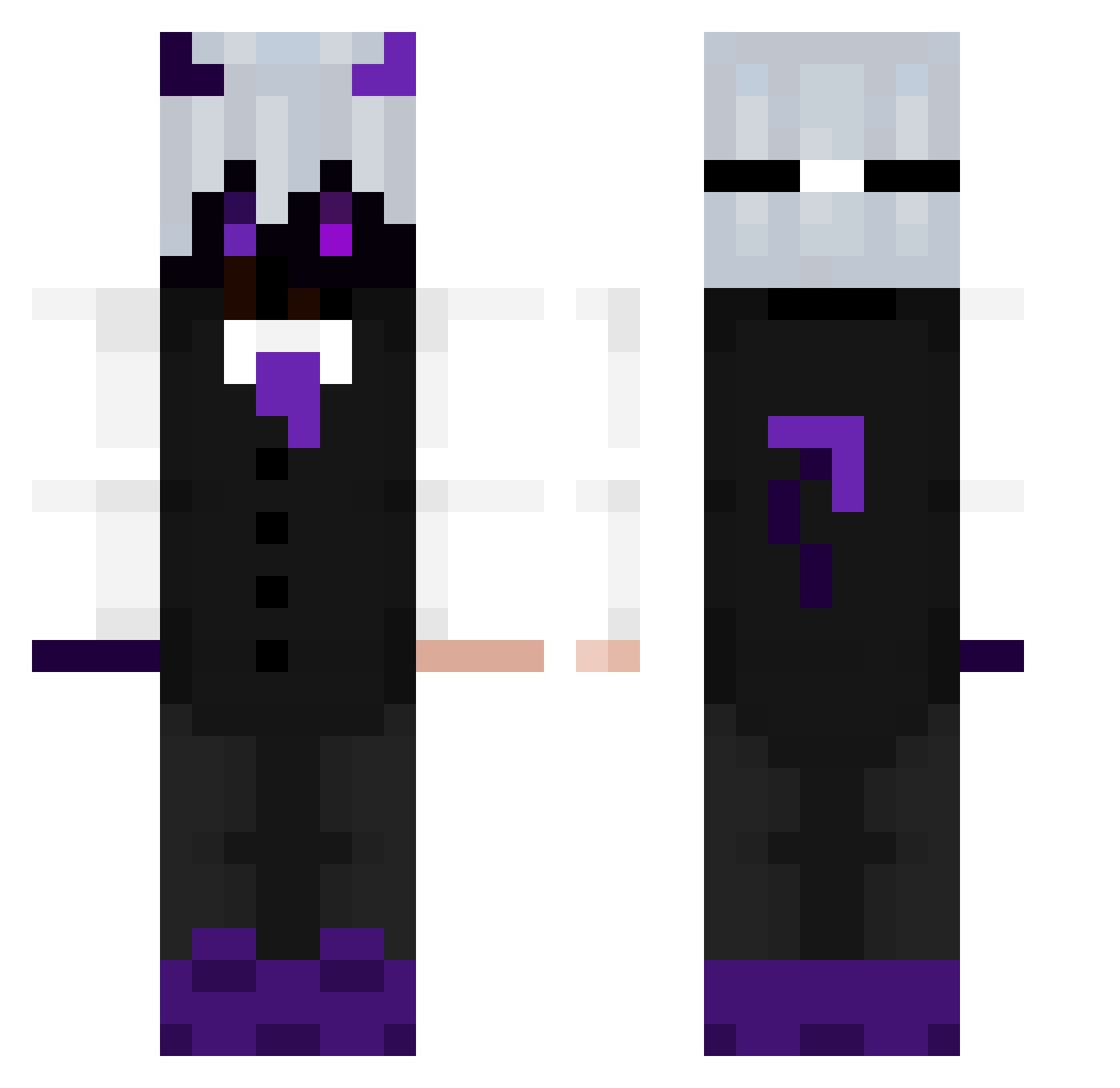 ReloadError Minecraft skin, front and back view