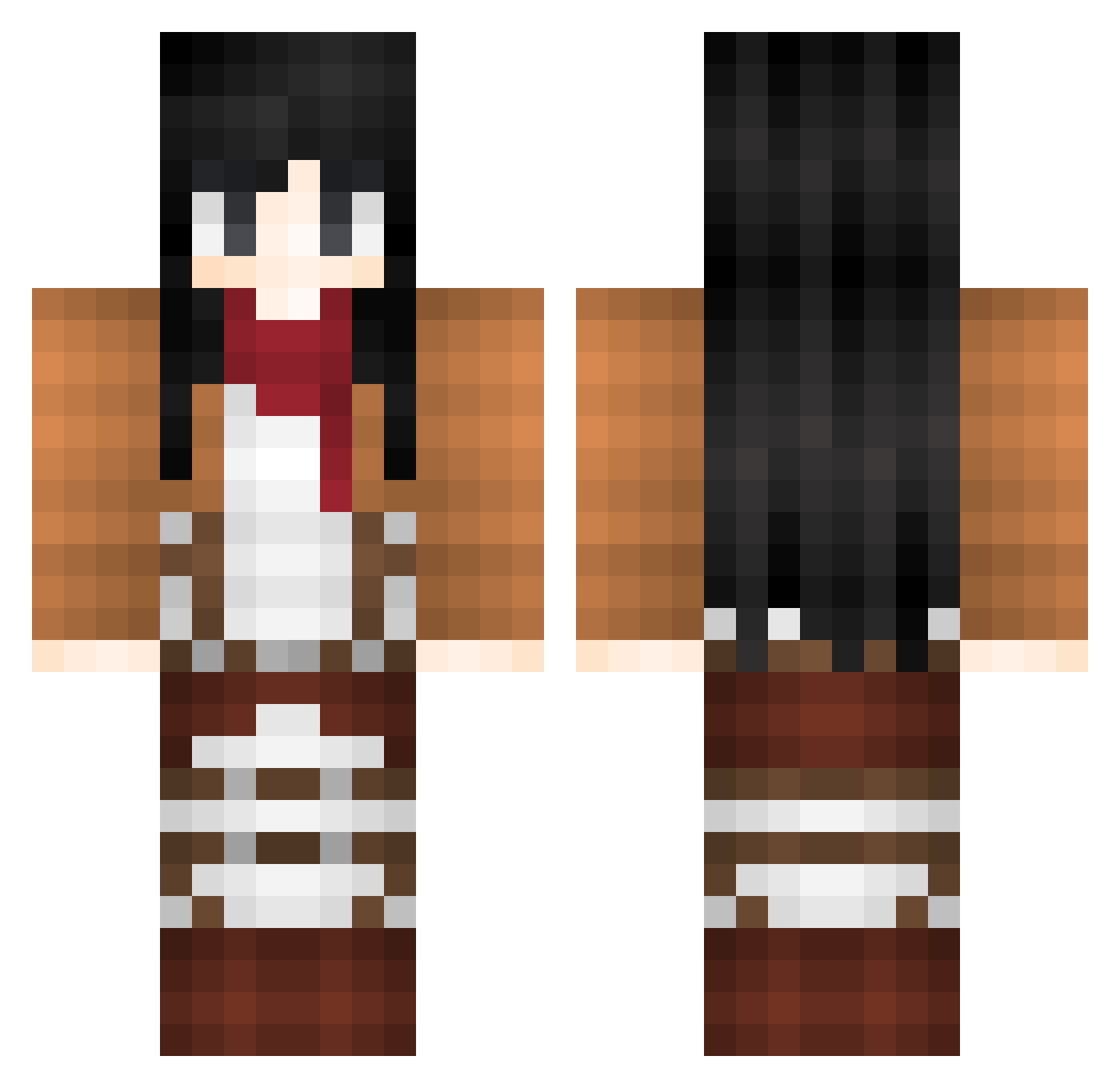 Kqmbat Minecraft skin, front and back view
