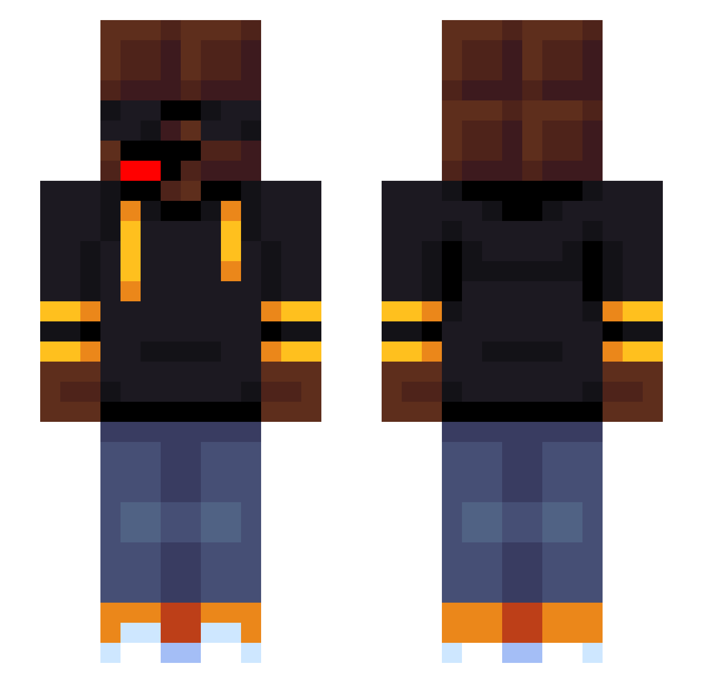 SClol Minecraft skin, front and back view