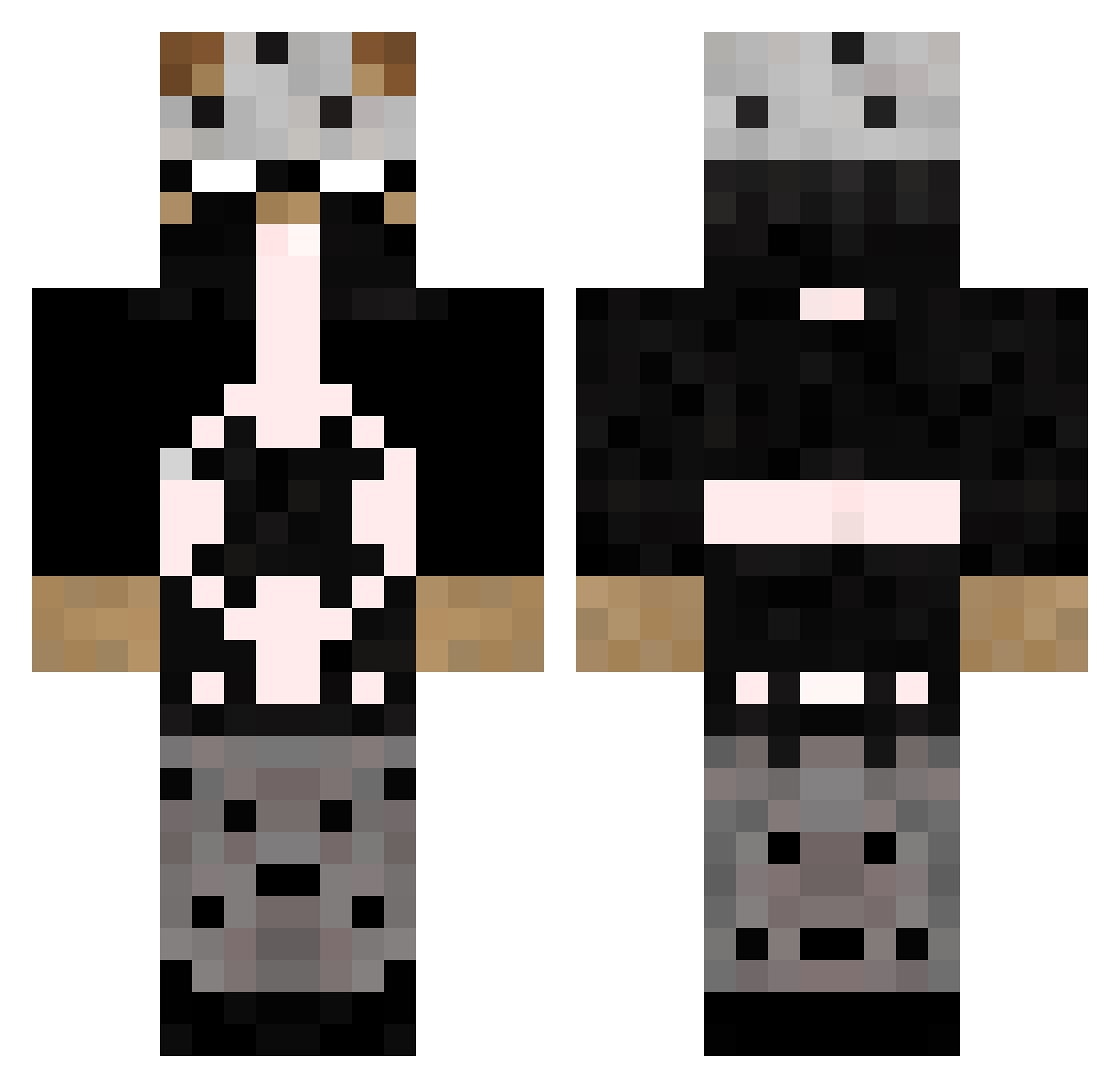 Cruealus Minecraft skin, front and back view