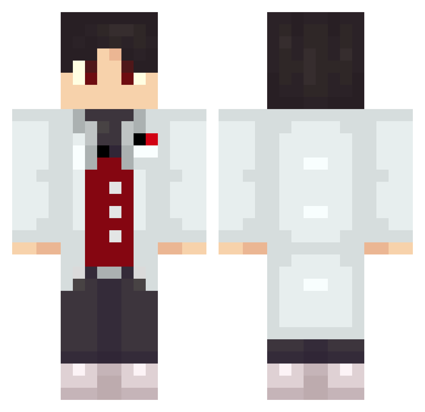 PBrodie Minecraft skin, front and back view