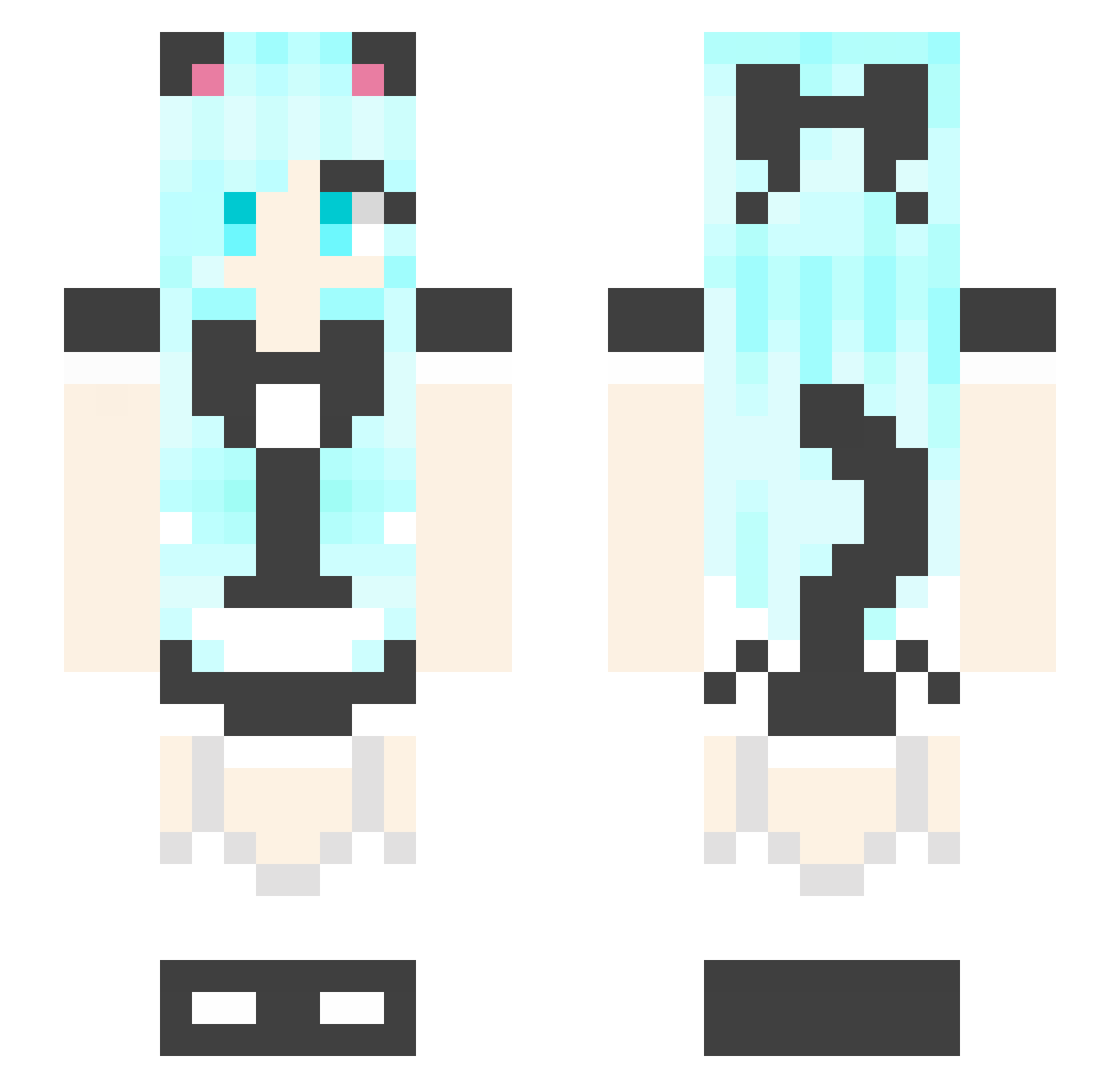 zKimix Minecraft skin, front and back view