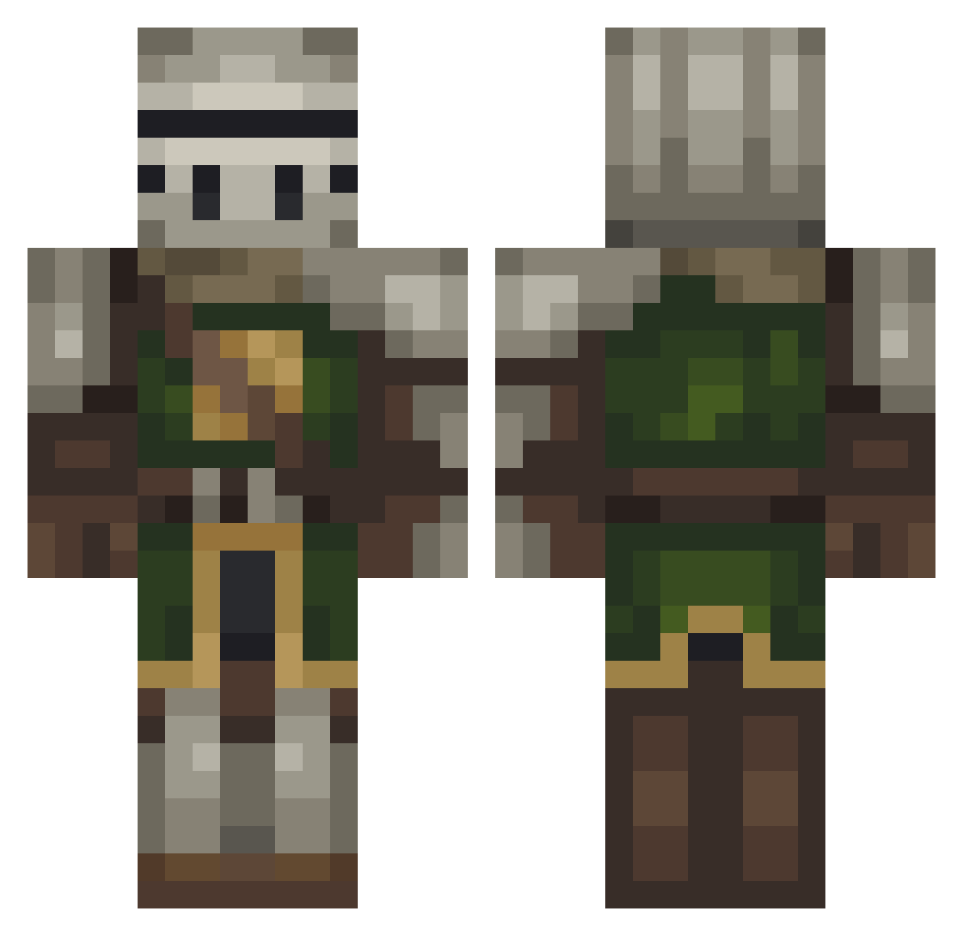 catfard Minecraft skin, front and back view
