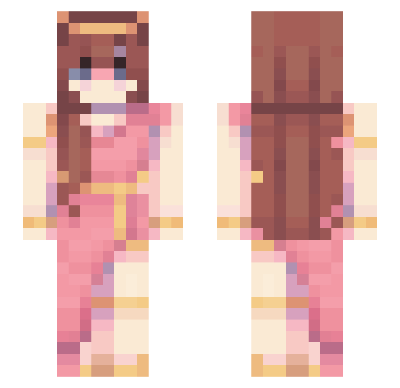 JailedDuck Minecraft skin, front and back view