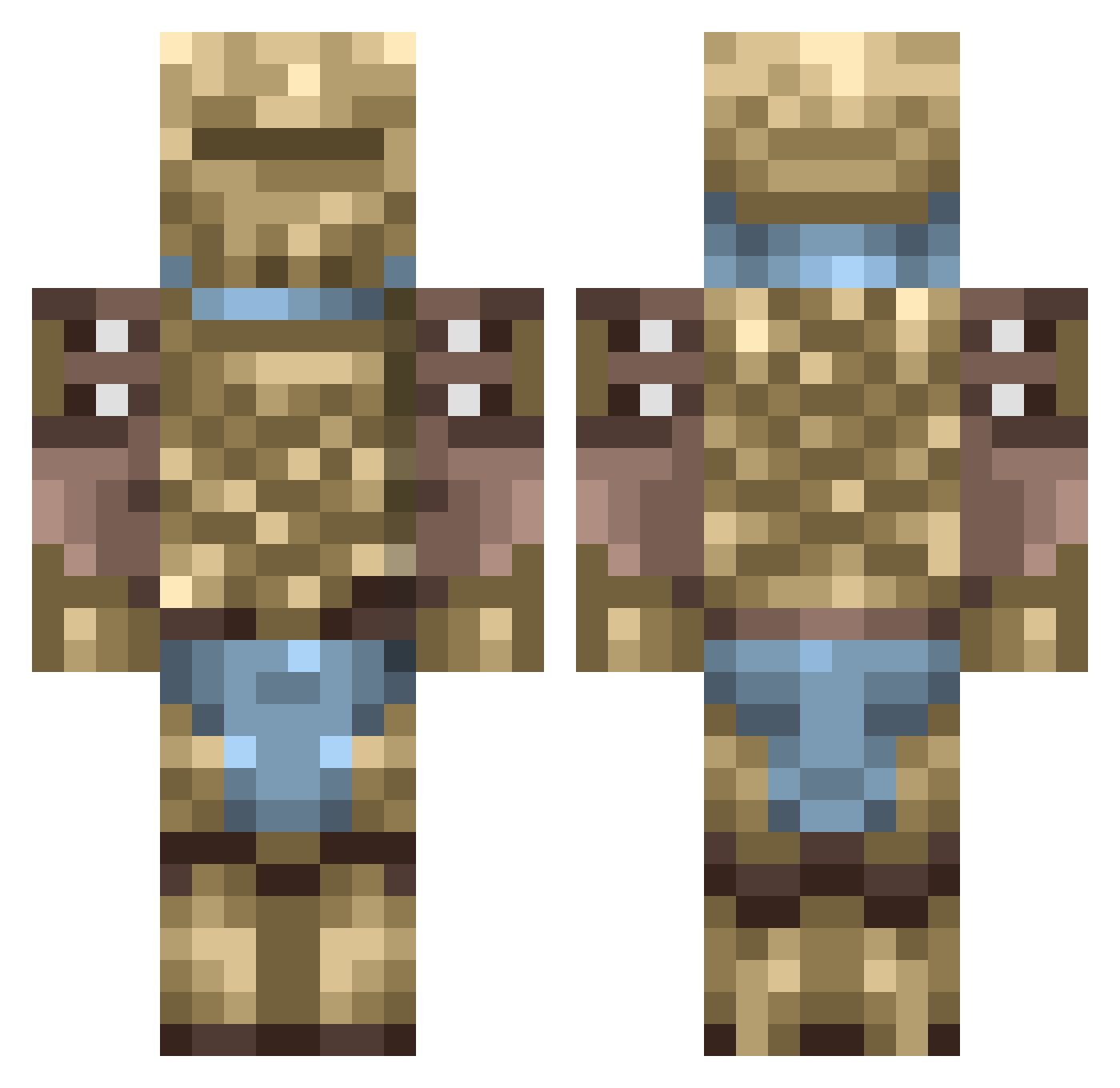 Gagruk Minecraft skin, front and back view