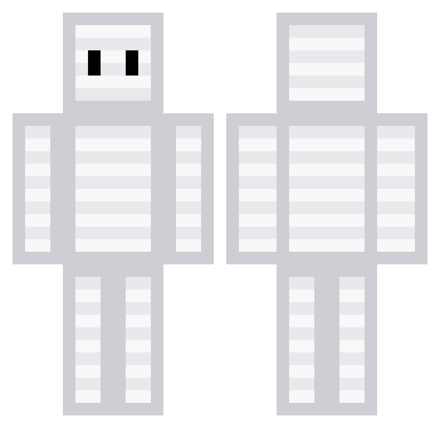 TheFuzzyHairGuy Minecraft skin, front and back view
