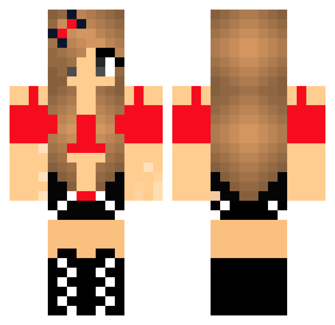 XxMaddieWxX Minecraft skin, front and back view