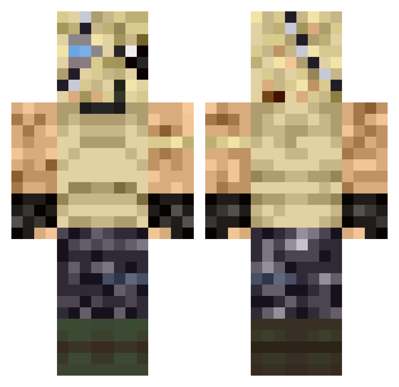 ZawaRudo81 Minecraft skin, front and back view