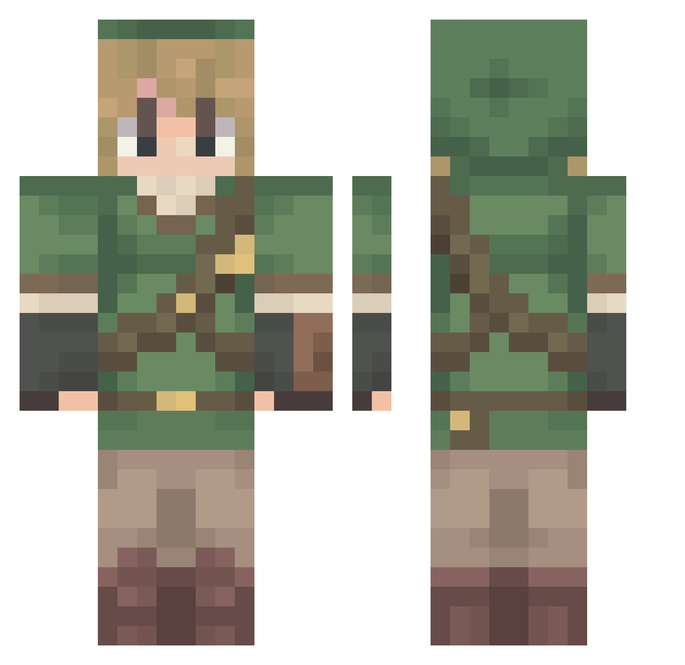 Tree_Rex_07 Minecraft skin, front and back view