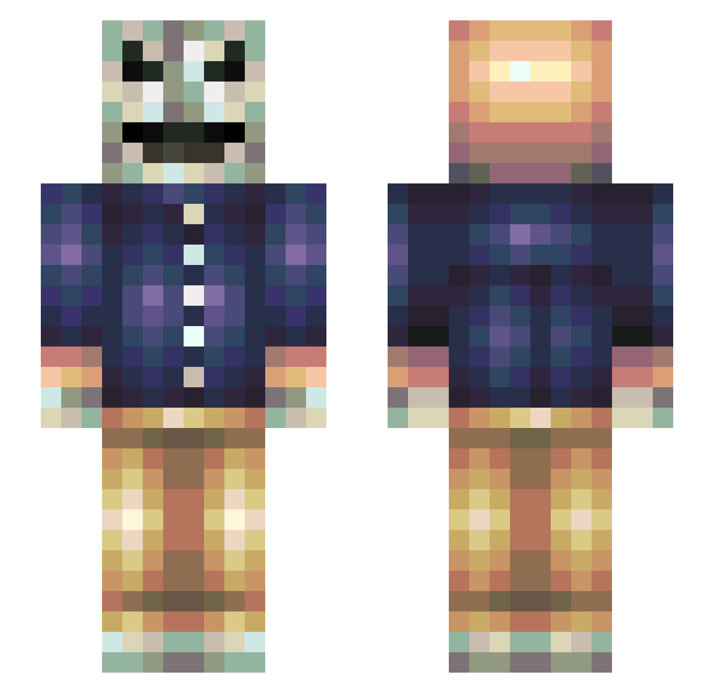 tuffets Minecraft skin, front and back view