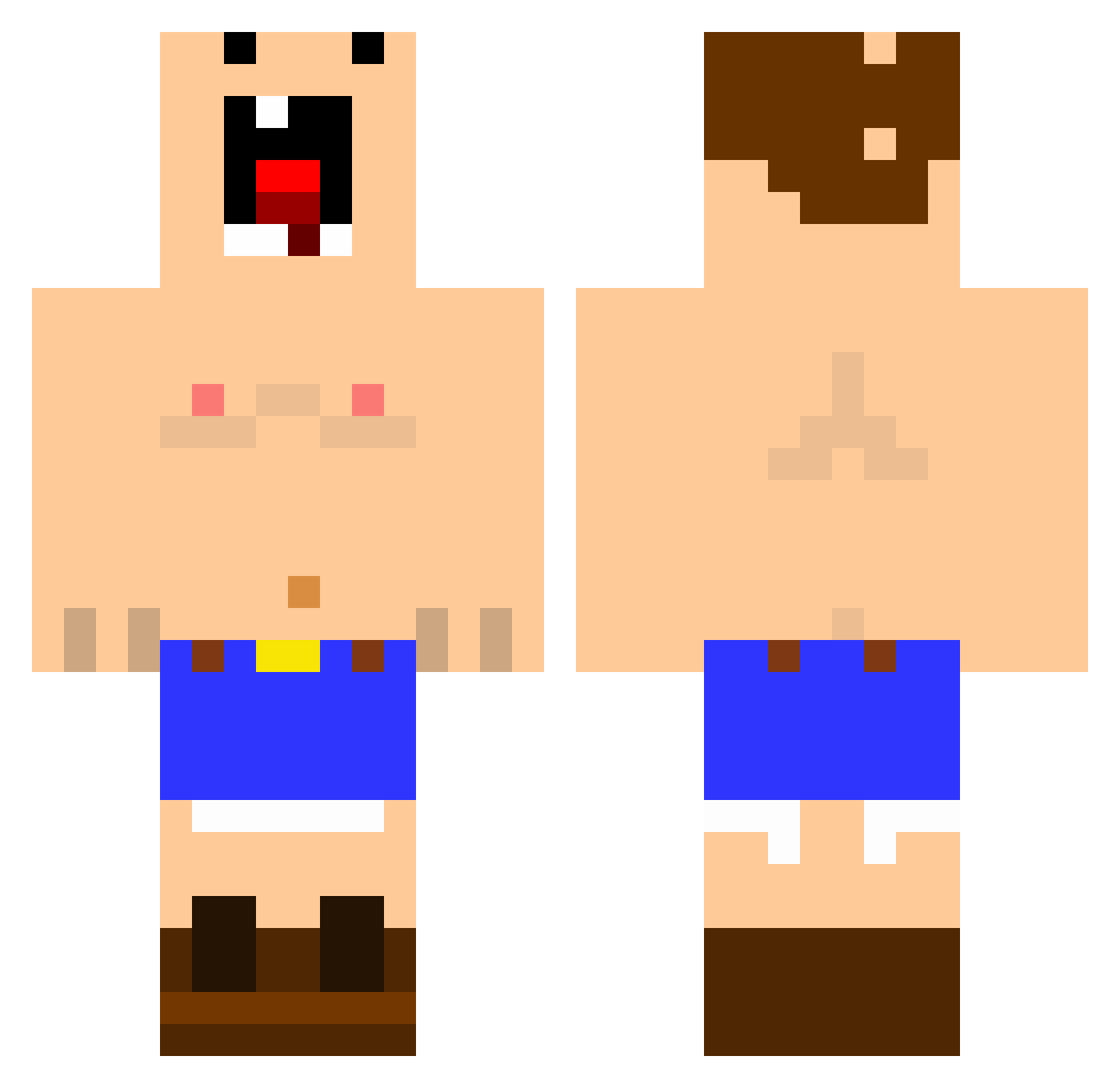 PapppiChulo Minecraft skin, front and back view