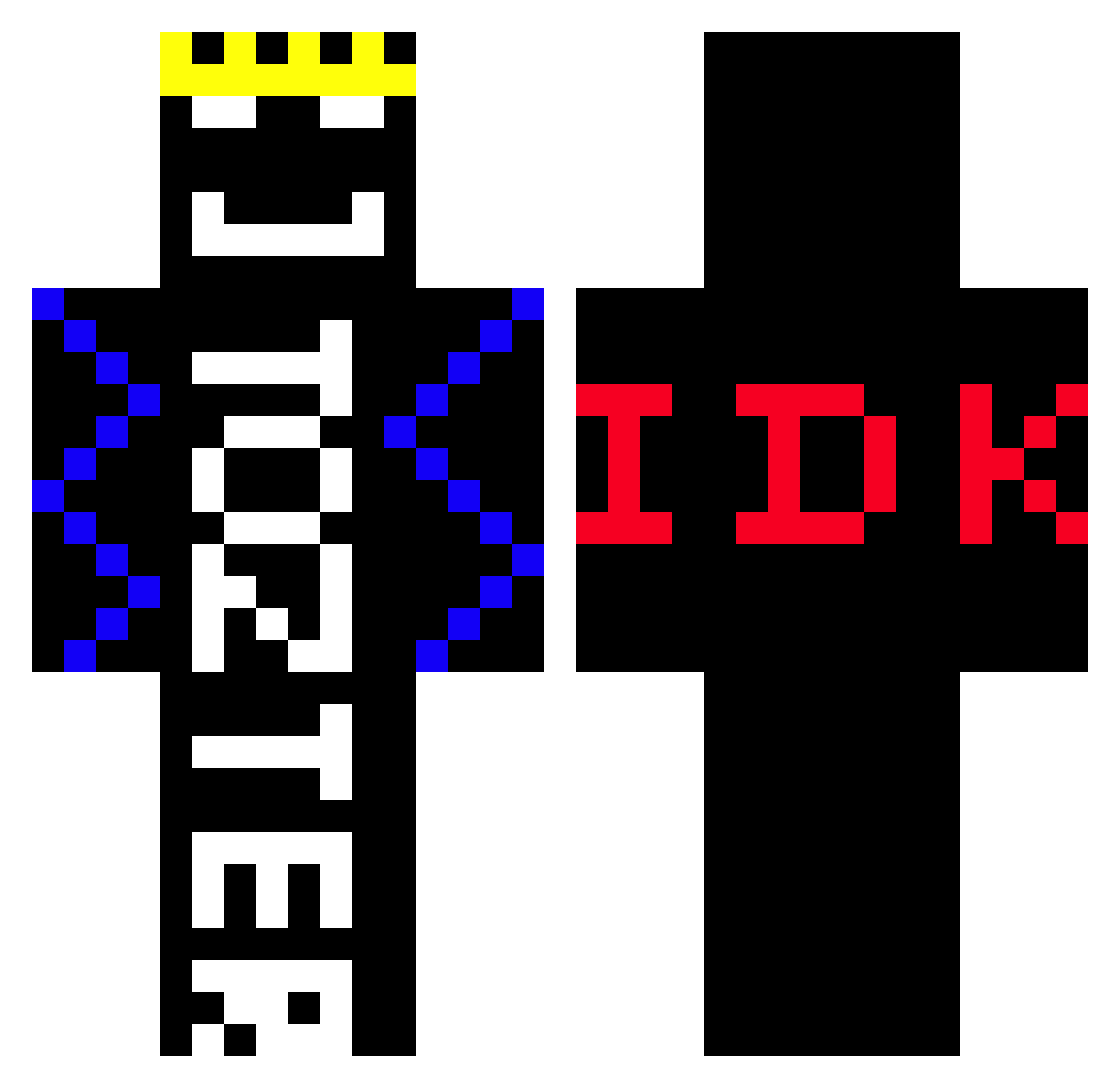 Tozter_1 Minecraft skin, front and back view