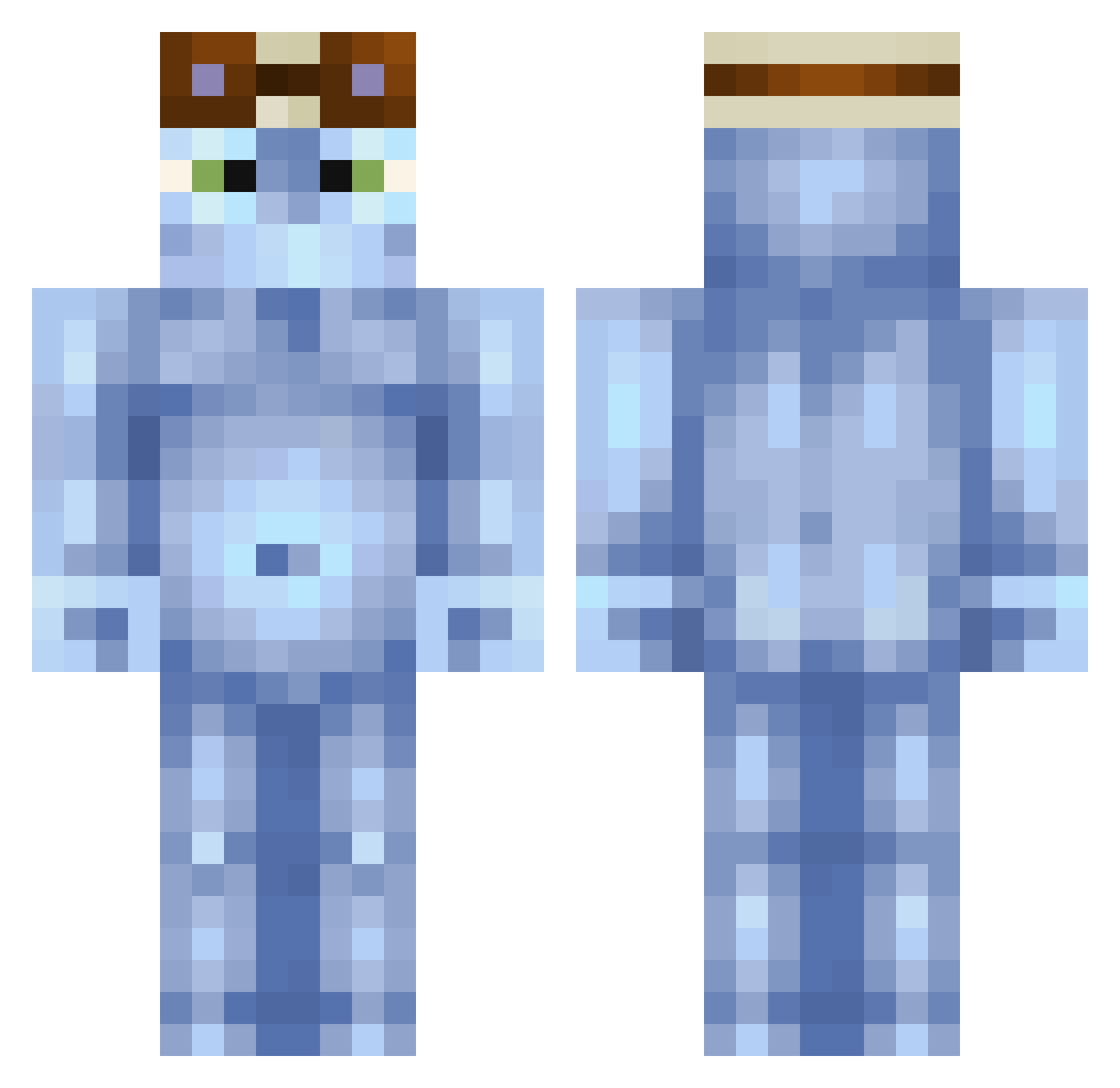 killerpillow Minecraft skin, front and back view