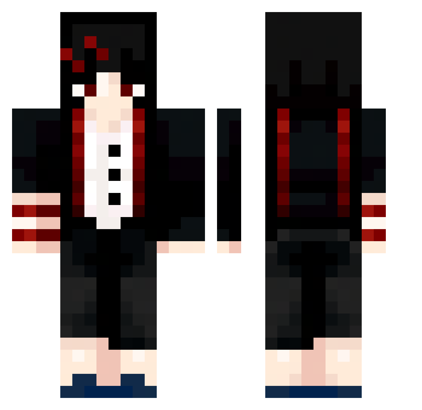 Manjur0 Minecraft skin, front and back view