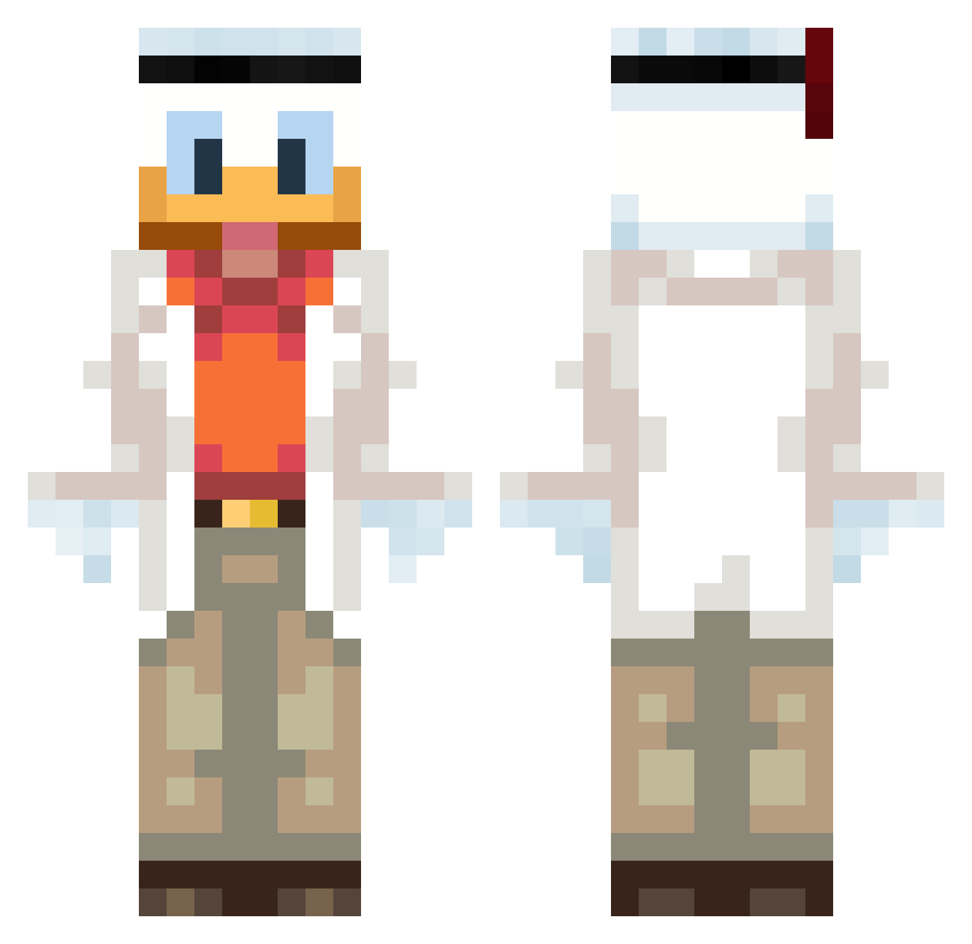 JoeyKP2004 Minecraft skin, front and back view