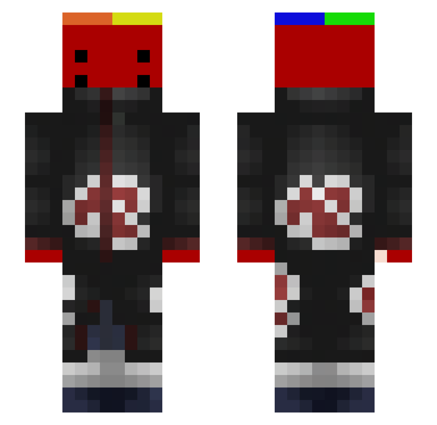 _sleepyx Minecraft skin, front and back view