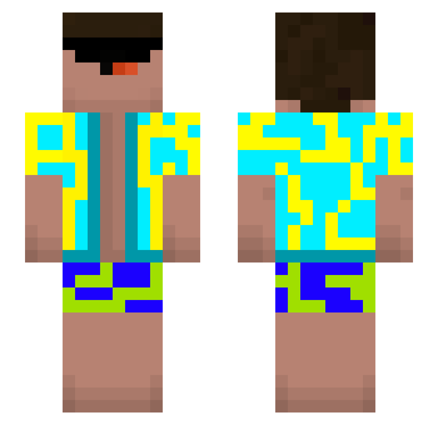 helpkek Minecraft skin, front and back view