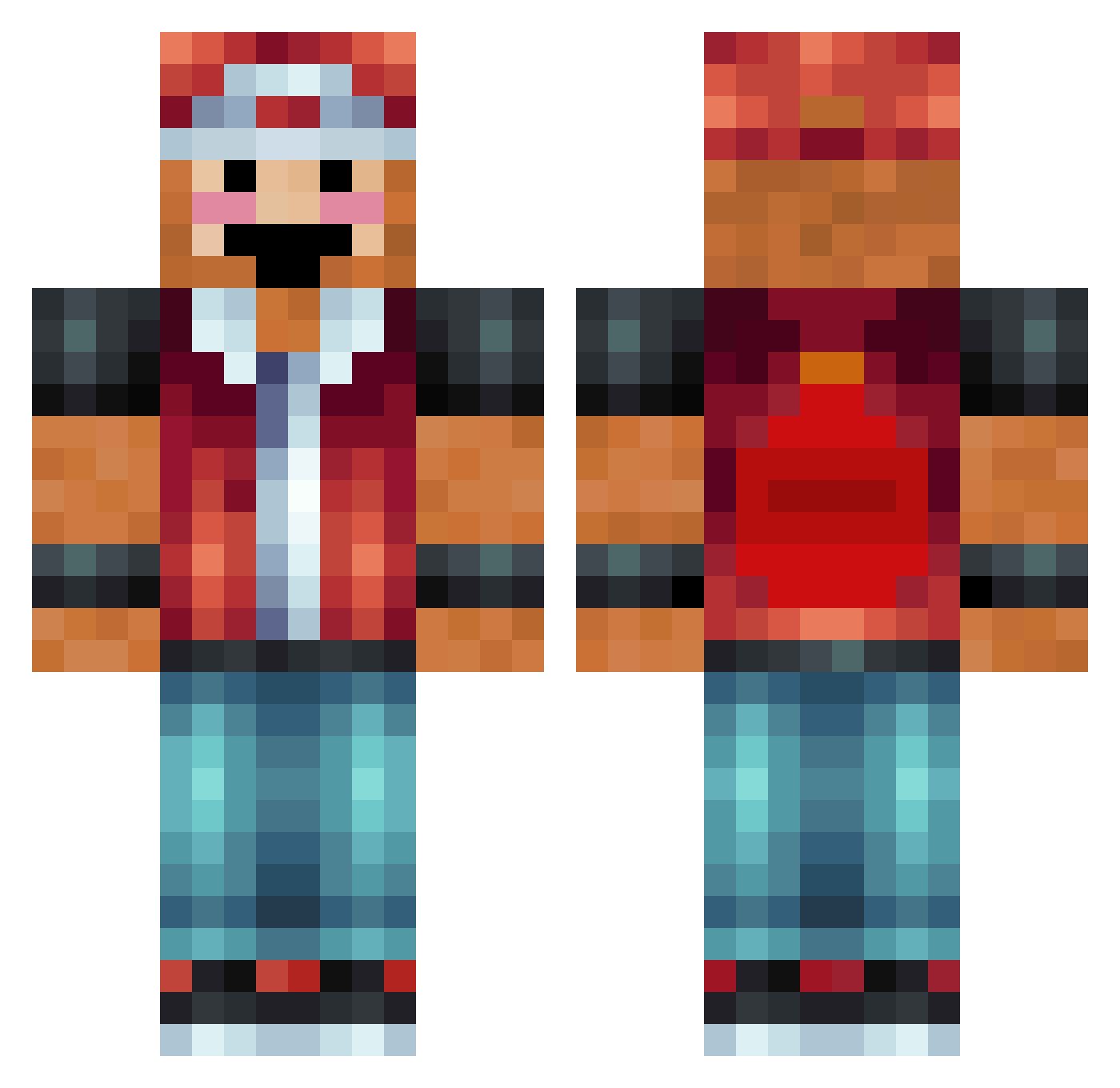 SweetBreadV Minecraft skin, front and back view