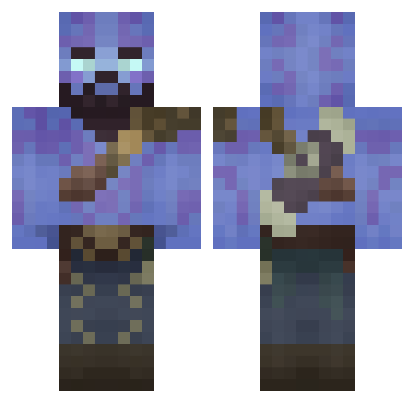 Keepers006 Minecraft skin, front and back view